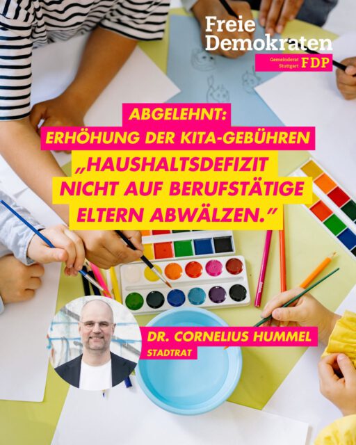 ❌Keine sprunghafte Erhöhung der Kita Gebühren🚸
Die initiale Erhöhung für das Jahr 2026 könnten wir noch mittragen, danach halten wir eine nur hälftige Erhöhung in fünf Schritten bis 2031 für angemessener. Wie auch bei den von manchen vorgeschlagenen Anwohnerparkgebühren macht man es sich mit dieser Erhöhung allzu leicht – die zahlenden Familien sind schlicht auf die Betreuung angewiesen und könnten der Erhöhung nicht ausweichen. Vor allem die Erhöhung bei der Ganztagsbetreuung wird Familien, die auf zwei Einkommen angewiesen sind, spürbar treffen💰
📈 Schrittweise Erhöhung statt starker Sprung, somit leichte abzufedern für Familien
👷🏻 Last nicht auf arbeitende Eltern abwälzen, sozial Schwächere sind bereits mit Befreiungen entlastet
Wie seht ihr die geplanten Erhöhungen? Schreibt es in die Kommentare⬇️
#stuttgart #fdp #gemeinderat #kitagebühren #ganztagsbetreuung