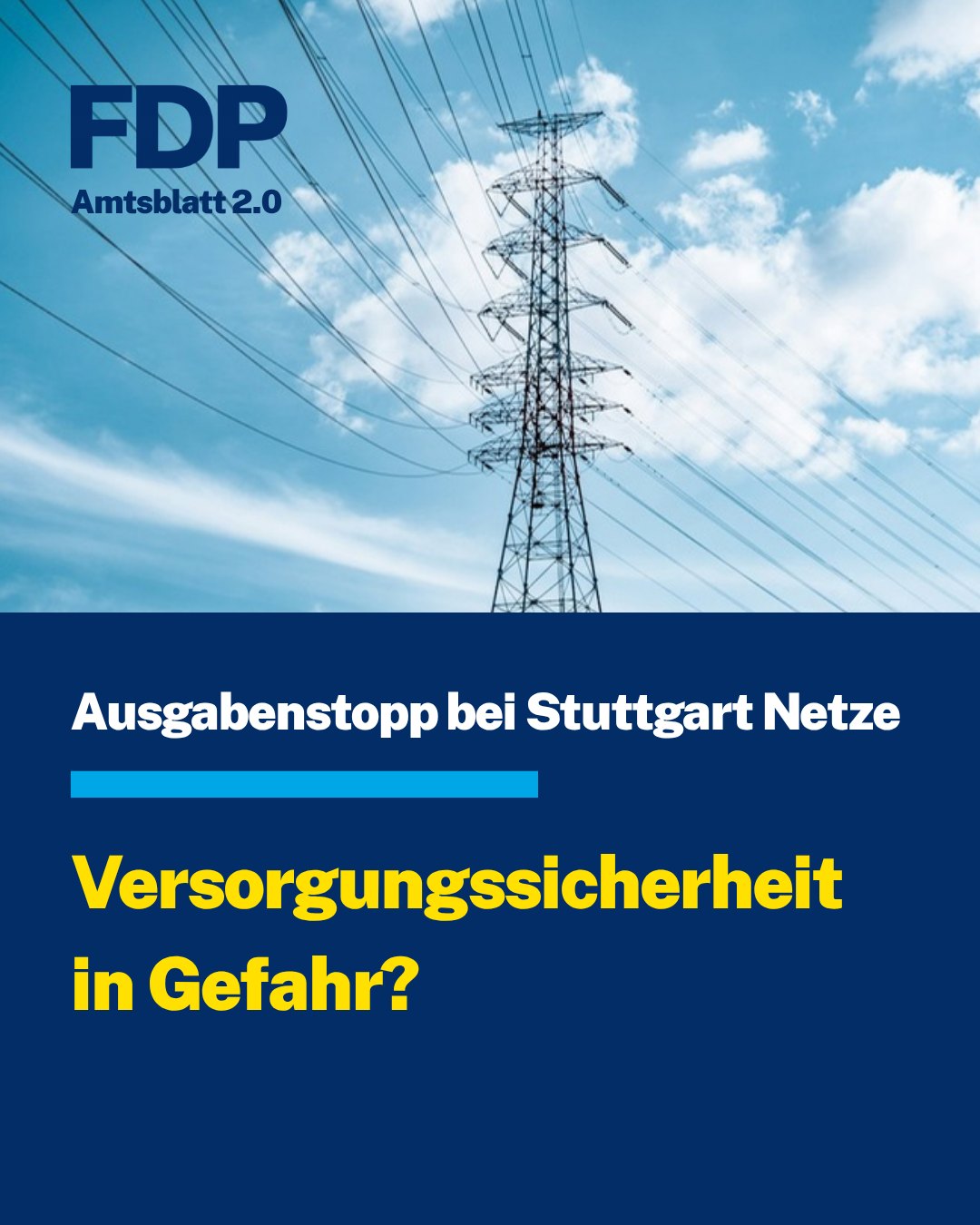 Ausgabenstopp bei Stuttgart Netze: Ist die Versorgungssicherheit in Gefahr? ⚡
Die öffentliche Berichterstattung zum radikalen Ausgabenstopp bei der Stuttgart Netze GmbH lässt eine finanzielle Krise vermuten, die über die ohnehin angespannte Haushaltslage hinausgeht. Gas- und Stromversorgung sind das Fundament eines funktionierenden Stuttgarts – deshalb fordern wir jetzt Klarheit. Wir haben dazu bereits letzte Woche einen Antrag eingebracht.
⚡ Alarmierender Bericht: Die finanzielle Lage der Stuttgart Netze GmbH gibt ernsten Anlass zur Sorge.
📋 Klarer Antrag: Transparente Berichterstattung von Netze Stuttgart und Stadtwerke Stuttgart im Umweltausschuss nach der Sommerpause.
🏙️ Mehrheitseignerin in der Pflicht: Auch die Stadtwerke Stuttgart müssen in dieser Angelegenheit Verantwortung übernehmen.
Versorgungssicherheit ist eine Existenzgrundlage der Landeshauptstadt – bewahrheiten sich die Befürchtungen, muss der OB die Sache zur Chefsache machen.
👉 Wie habt ihr die Warnsignale bei der Stuttgart Netze wahrgenommen?
#FDPStuttgart #StuttgartNetze #Versorgungssicherheit #Kommunalpolitik