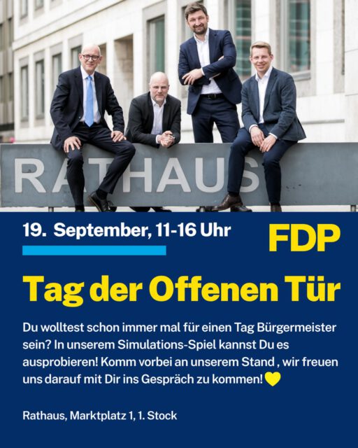 Schon mal überlegt, wie ist es als Bürgermeister einen Haushaltsplan zu erstellen?🙇🏻
Genau das könnt ihr an unserem Stand am Tag der Offenen Tür (19. September) ausprobieren. Mit Hilfe von KI haben wir einen Simulator erstellt, der dich für einie Minuten in die Rolle eines Bügermeisters oder einer Bürgermeisterin schlüpfen lässt.🤵🏻♂️
Neugierig geworden? Dann besuche uns ab 11 Uhr im 1. Stock des Rathauses und komm mit unseren Stadträten ins Gespräch💛
Eine süße Überraschung gibt es ebenfalls🍬
#fdp #gemeinderat #stuttgart #tagderoffenentür